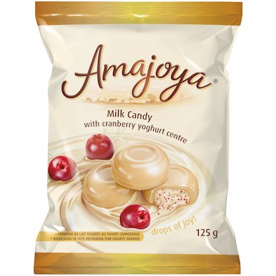 AMAJOYA MILK CANDY WITH CRANBERRY YOGHURT 125GR