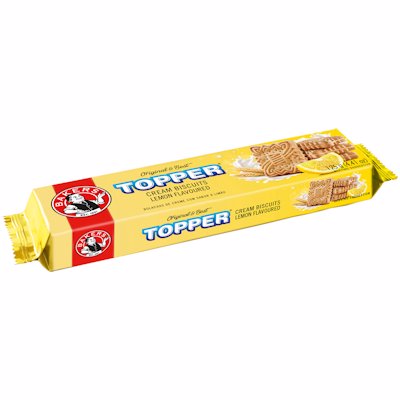 BAKERS TOPPER LEMON FLAVOURED BISCUITS 125GR