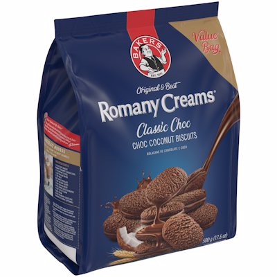 BAKERS ROMANY CREAMS CRUNCHY CHOC COCONUT 500GR