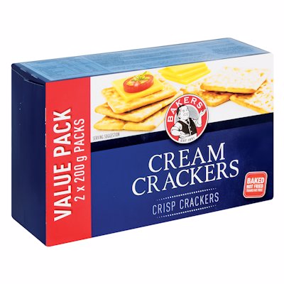 BAKERS CREAM CRACKERS 400GR