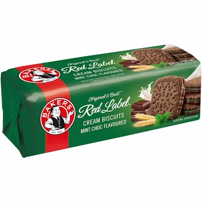 BAKERS RED LABEL MINT CHOC FLAVOURED 200GR