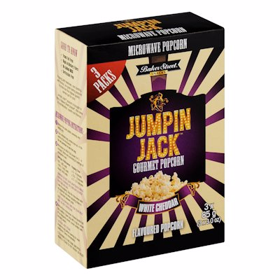 JUMPING JACK MICROWAVE POPCORN WHITE CHEDDA 255GR