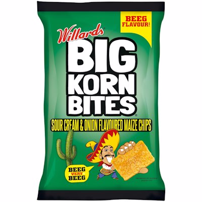 WILLARDS BIG KORN BITES SOUR CREAM & ONION 120GR