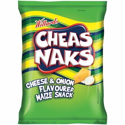 WILLARDS CHEASNAKS CHEESE & ONION FLAVOUR 135GR