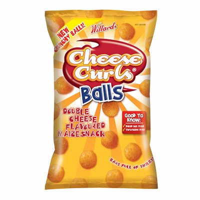 WILLARDS CHEESE CURLS BALLS CHEESE FLAVOUR 100GR