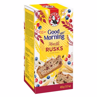 BAKERS GOOD MORNING MUESLI RUSKS 450GR