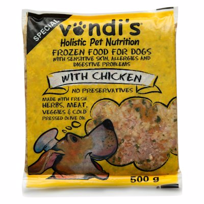 VONDI'S FROZEN DOG CHICKEN 500G