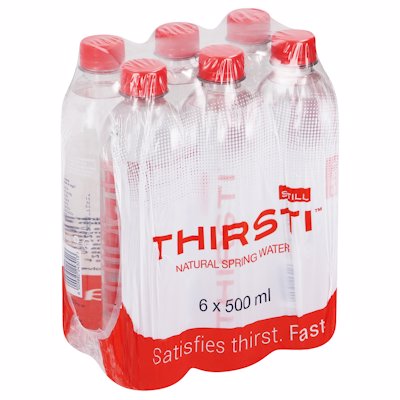 THIRSTI NATURAL SPRING WATER STILL 6 PACK 500ML