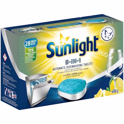 SUNLIGHT AUTO DISHWASHER TABLETS 5 IN 1 28'S