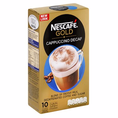 NESCAFE GOLD CAPPUCCINO DECAF 10'S