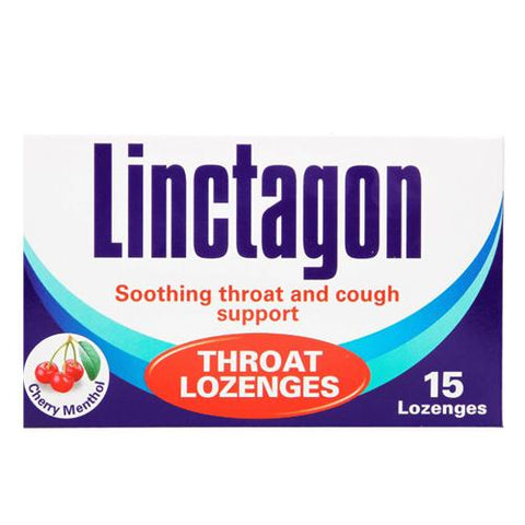 LINCTAGON THROAT LOZENGES CHERRY MENTHOL 15'S