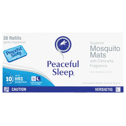 PEACEFUL SLEEP MOSQUITO MATS REFILLS 30'S