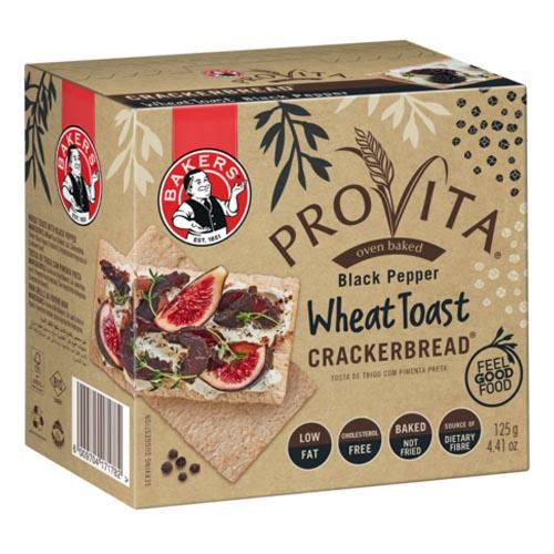 BAKERS PROVITA CRISPBREAD BLACK PEPPER 125GR