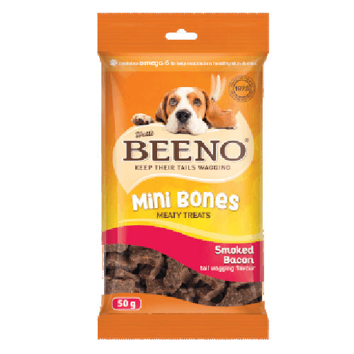 BEENO MINI BONES SMOKED BACON FLAVOUR 50G