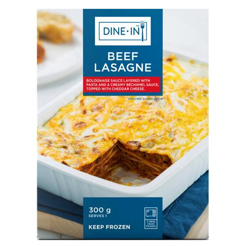 DINE IN FROZEN BEEF LASAGNE 300GR