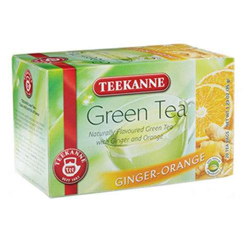 TEEKANNE GREEN GINGER & ORANGE TEA BAGS 20'S