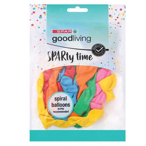 GOOD LIVING BALLOONS SPIRAL ASSORTED 12'S