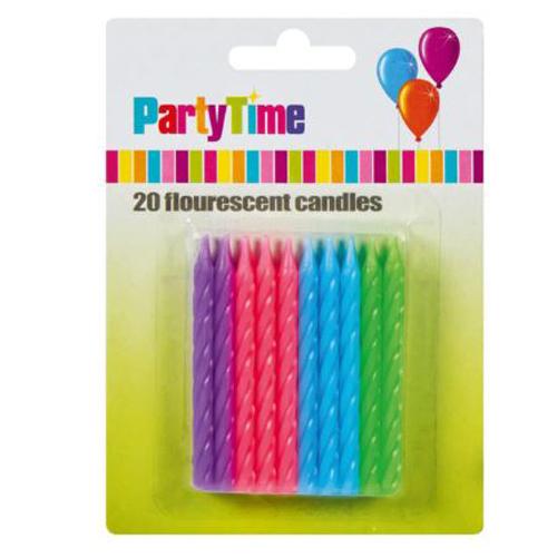 PARTYTIME CANDLES FLOURESCENT 20'S