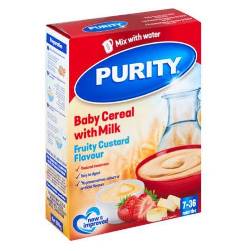 PURITY BABY CEREAL FRUITY CUSTARD FLAVOUR 200GR