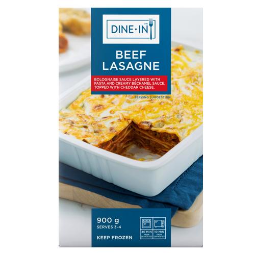 DINE IN FROZEN BEEF LASAGNE 900GR