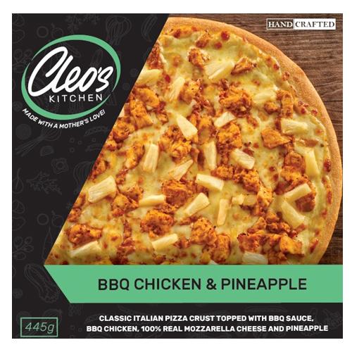 CLEO'S KITCHEN PIZZA BBQ CHICKEN PINEAPPLE 445G