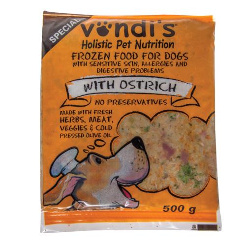 VONDI'S FROZEN DOG OSTRICH 500G