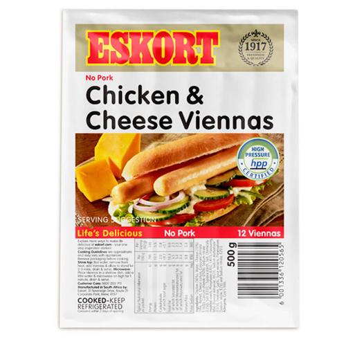 ESKORT CHICKEN & CHEESE VIENNAS 500GR