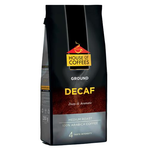 HOUSE OF COFFEES GROUND DECAF 250GR