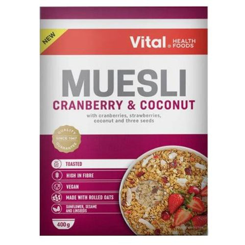 VITAL MUESLI CRANBERRY & COCONUT 700GR