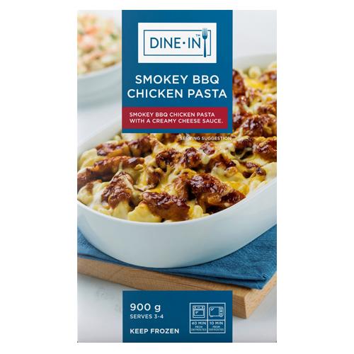 DINE IN FROZEN SMOKEY BBQ CHICKEN PASTA 900GR