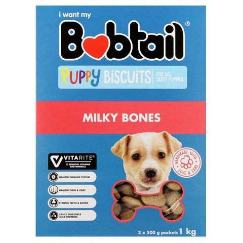 BOBTAIL MILKY BONES PUPPY BISCUITS 1KG