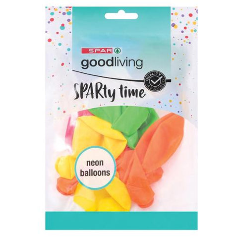 GOOD LIVING BALLOONS NEON MEDIUM ASSORTED 8'S