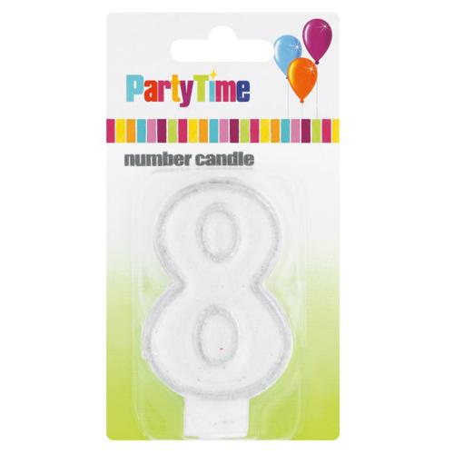 PARTYTIME CANDLE NUMBER 8 1'S